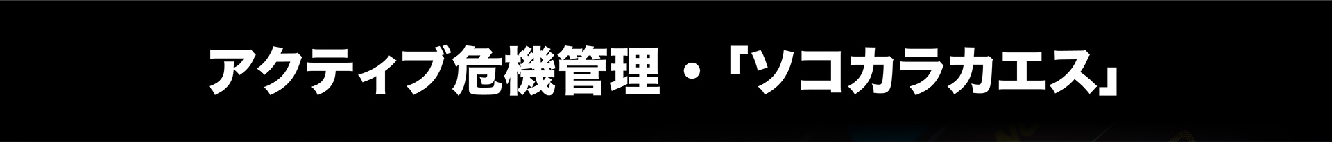 アクティブ危機管理「ソコカラカエス」